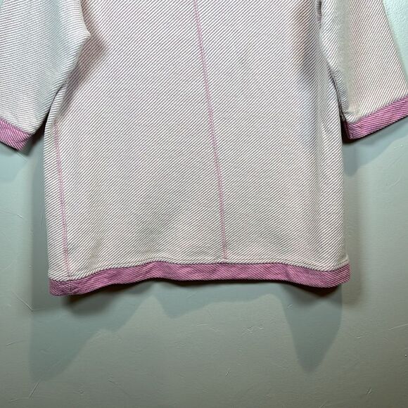Soft Surroundings Striped Pink Cotton Shirt Size XL 2FW06 - Picture 9 of 10